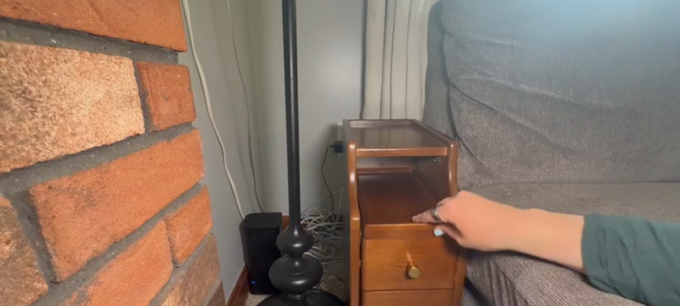 thumbnail video image 2 of Muwuele Solid Wood Nightstand with Drawers, Small Bedside Table, Narrow Walnut Nightstand for Bedroom, Living room, 2 of 11