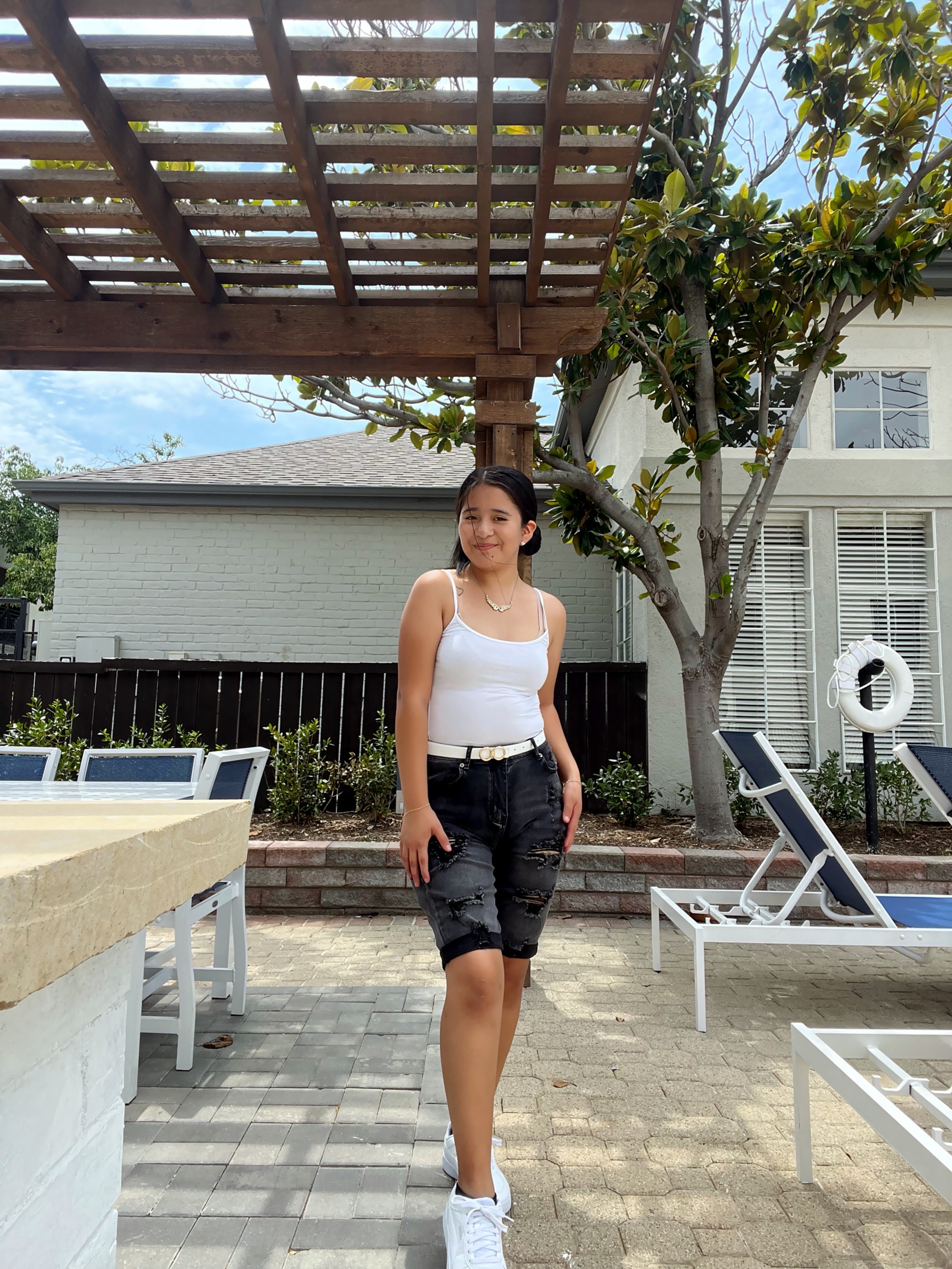 thumbnail video image 2 of Necooer Womens Casual Ripped Five Points Denim Shorts Sexy High Waist Black Rolled Hem Plus Size Shorts Jeans (XX-Large,A-Black), 2 of 8