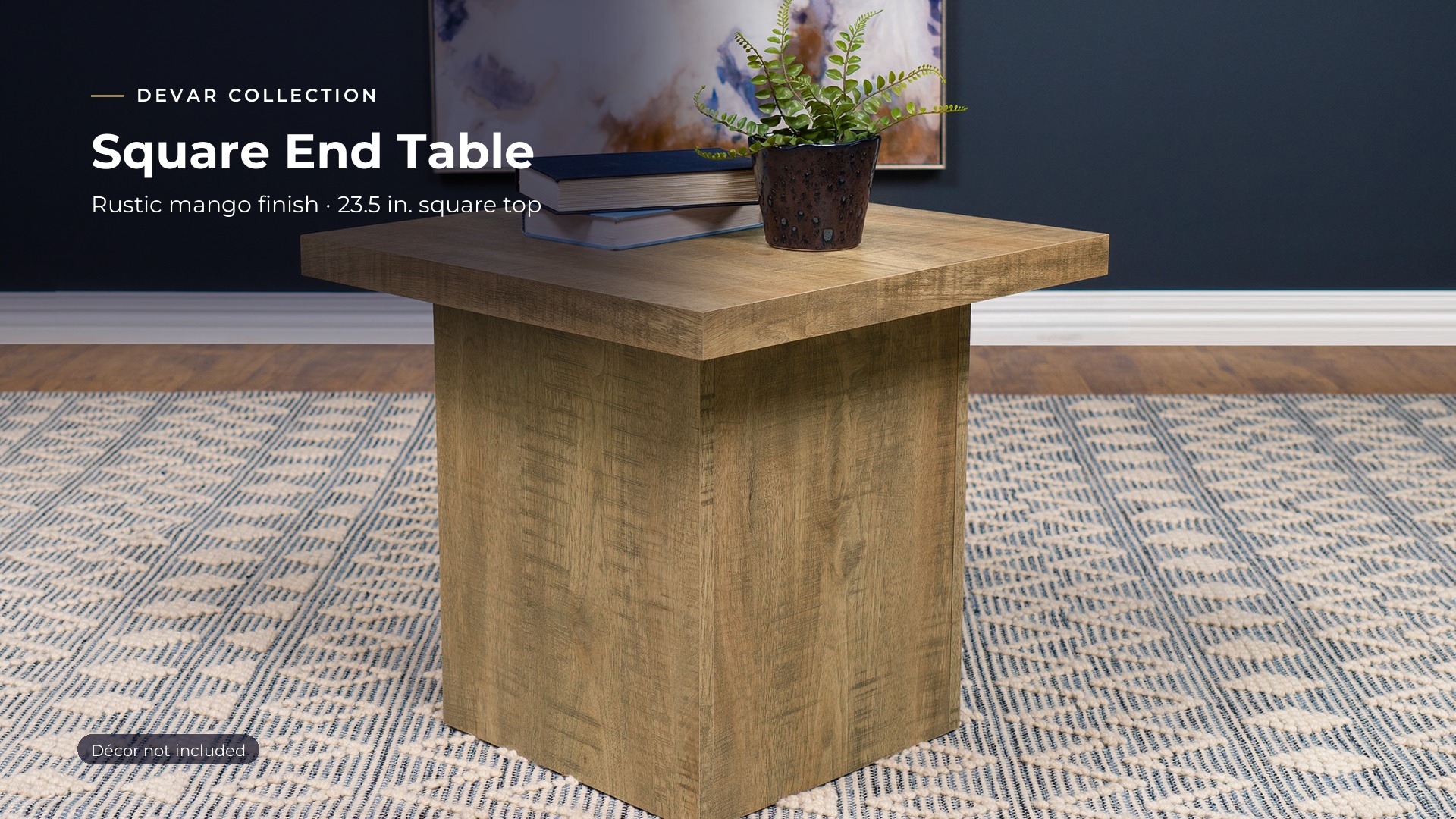 thumbnail video image 2 of Devar Square Engineered Wood End Table Mango Brown, 2 of 7