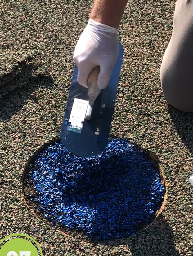 thumbnail video image 2 of Fast Patch Poured-in-Place Surfacing Repair Kit Fix Rubber Playground (Brown/Black, Small), 2 of 7