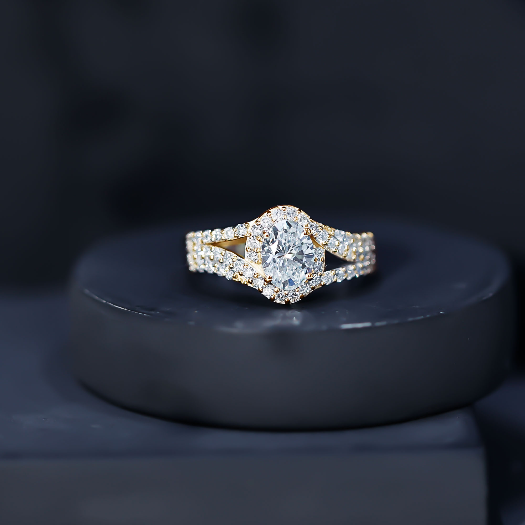 thumbnail video image 2 of Rosec Jewels Lab Grown Diamond Engagement Ring Oval - Classic Halo Ring - EF-VS Quality, 10K White Gold, US 9.00, 2 of 8