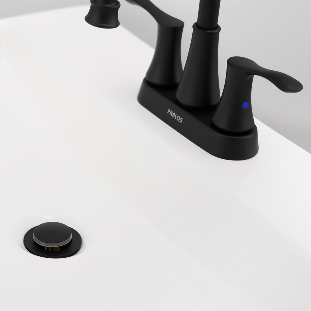 thumbnail video image 2 of PARLOS Bathroom Sink Drain Without Overflow, Matte Black, 2 of 8