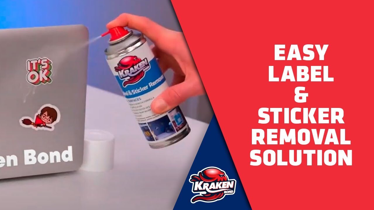 thumbnail video image 2 of Kraken Bond Label and Sticker Remover Spray, 5 oz - 2 Pack, 2 of 6