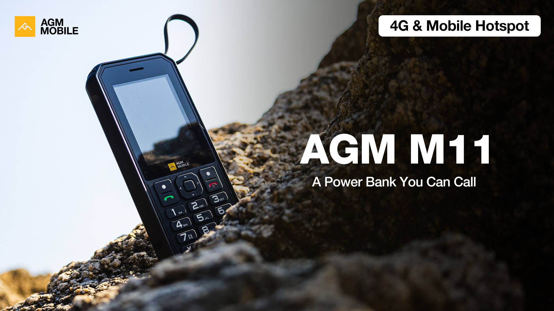 thumbnail video image 2 of AGM M11 Unlocked Rugged 4G Feature Phone | 4000mAh Removable Battery Works as a Power Bank, IP68/IP69K/MIL-STD-810H, Mobile Hotspot, FM Radio, Type-C, for T-Mobile, 2 of 10
