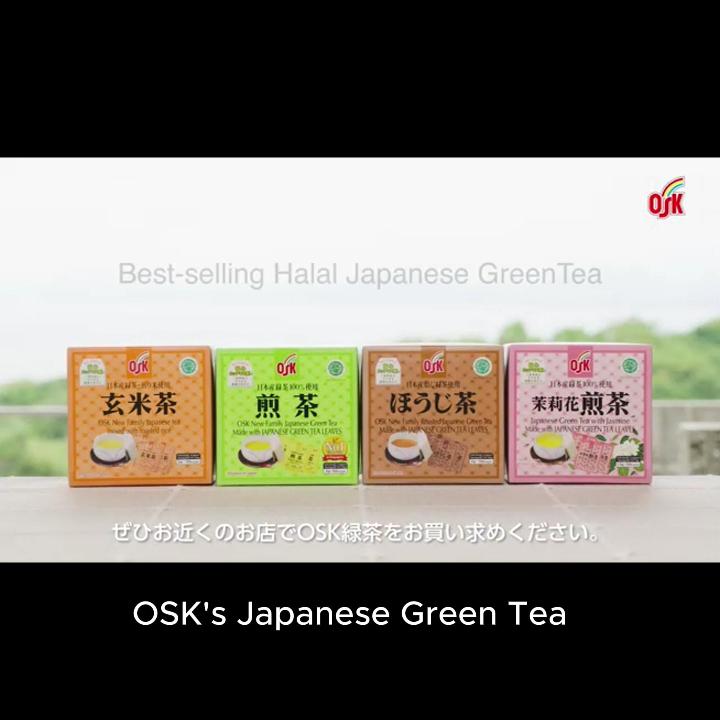 OSK Japanese Green Tea Bags Sencha, 20ct, Hot or Cold Brew