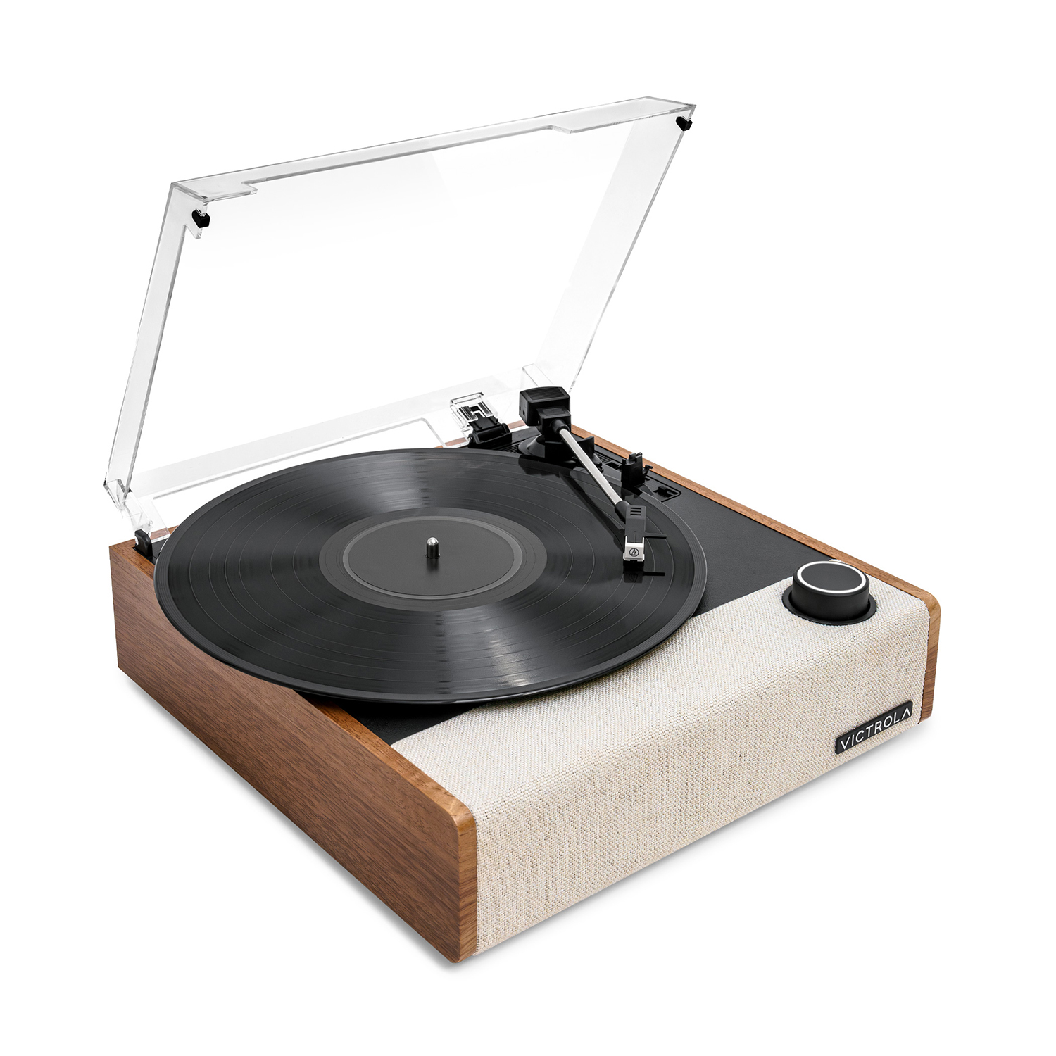 thumbnail video image 2 of Victrola Eastwood II Bluetooth Record Player (Oak), 2 of 11