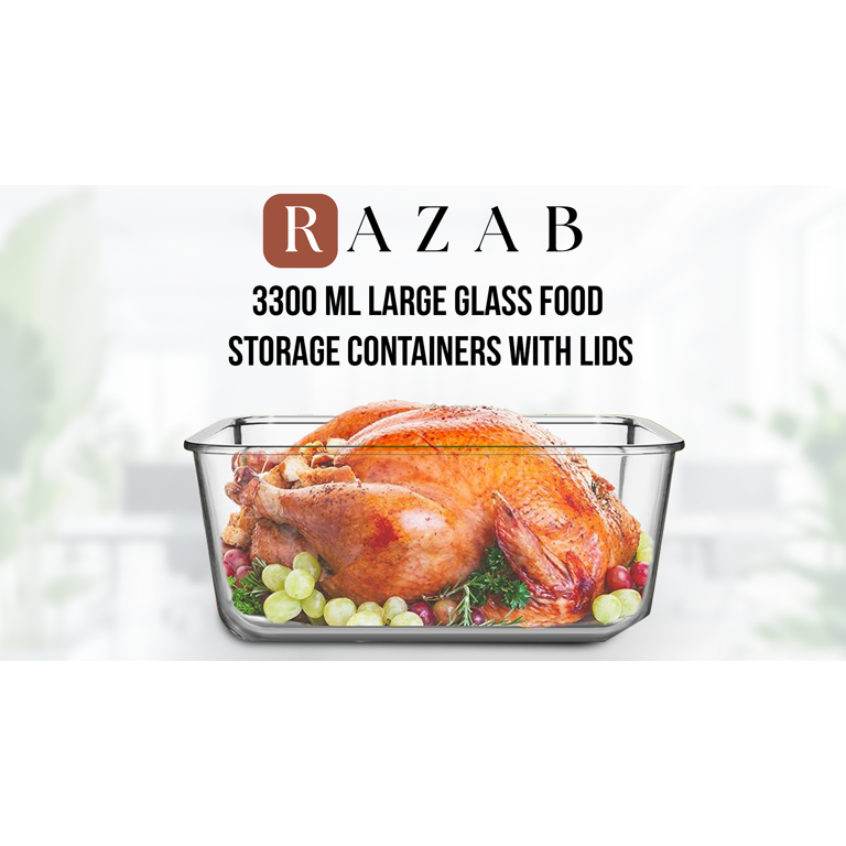 Razab 14 Cup 112oz Glass Storage Containers with Lids - Walmart.com