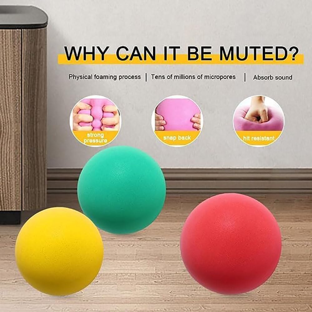 thumbnail video image 2 of Silent House Basketball, Size 6 (28.5") Size 5 (27.5") 3 (26.5") No Noise Indoor Silent Basketball, Foam Airless for Quiet Dribbling, 2 of 8