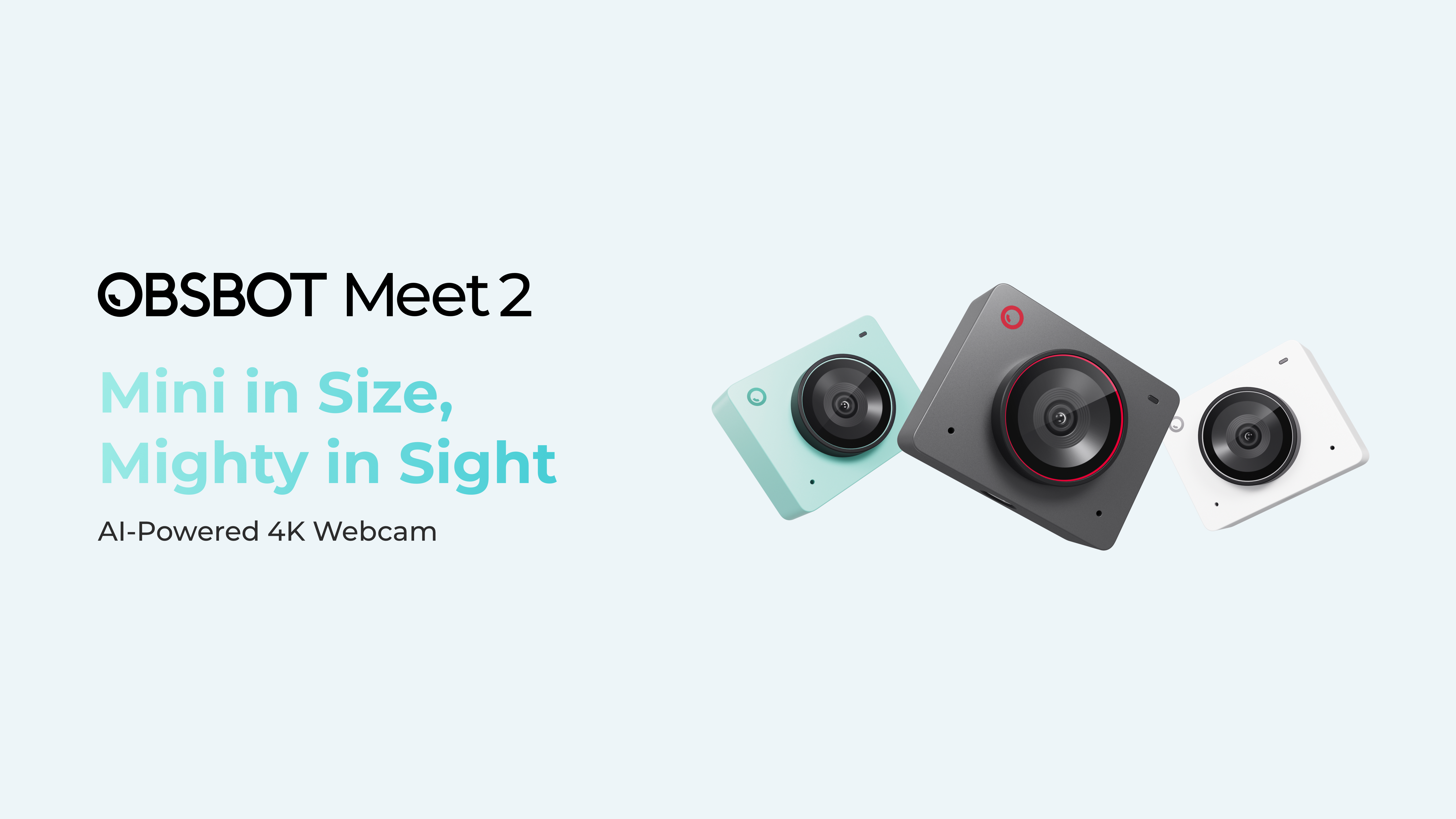 thumbnail video image 2 of OBSBOT Meet 2 4K Webcam for PC with 1/2" Sensor, AI Framing, Autofocus, HDR, Dual Mic, 60fps for Streaming Meeting Gaming (Space Grey), 2 of 11