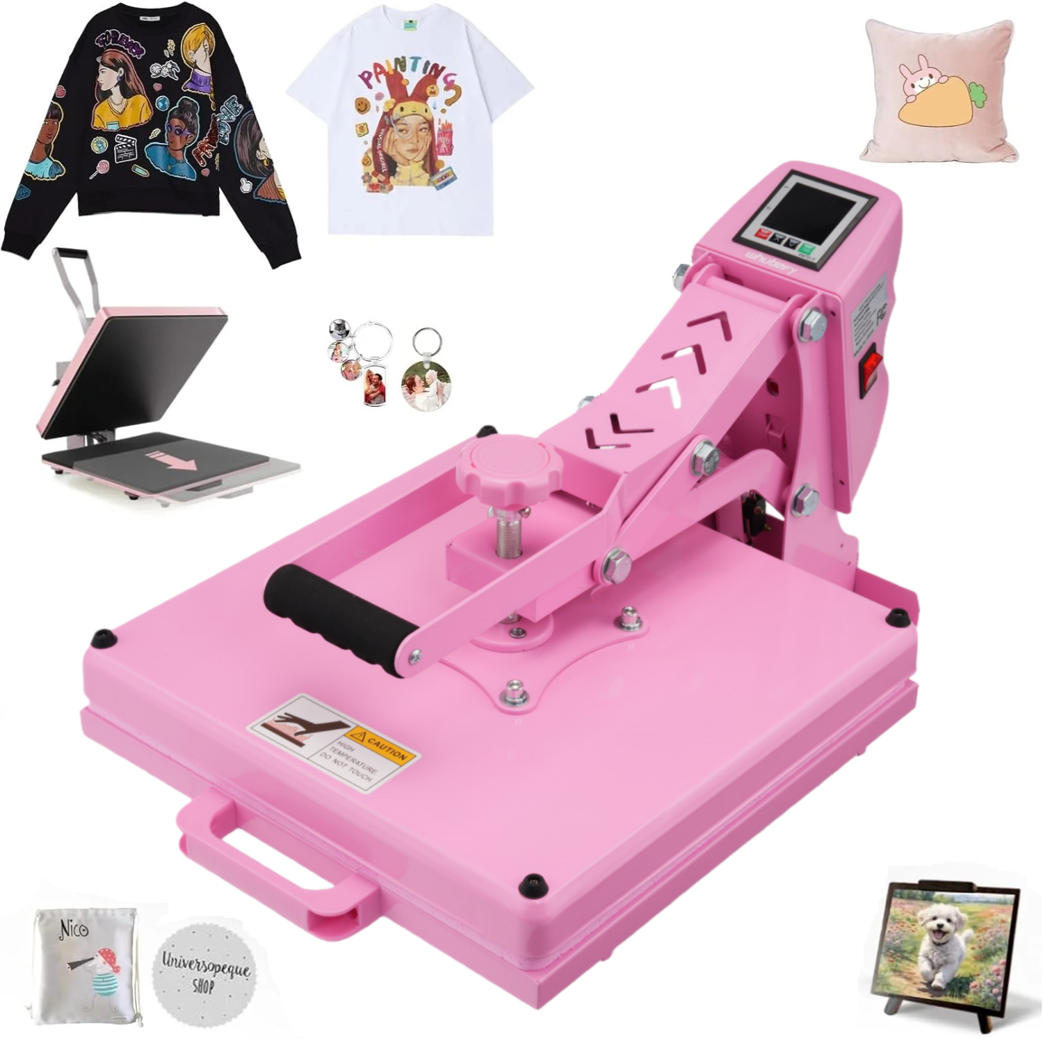 thumbnail video image 2 of Adnoom Clamshell Heat Press 15x15 with Slide Out Design, Industrial-Quality Sublimation Press with Dual Tube Heating System, Digital Heat Transfer Machine for T-shirt, Mouse Pad, Pillows, Pink, 2 of 8