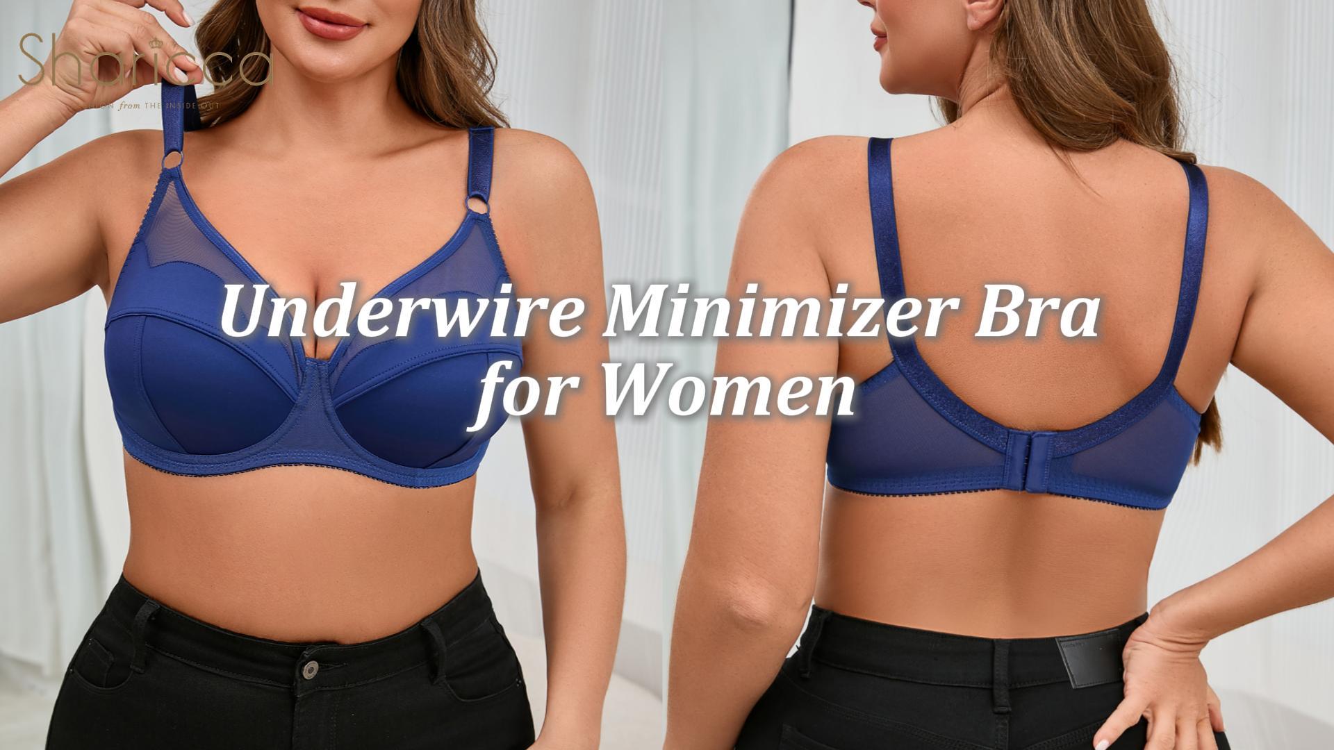 thumbnail video image 2 of SHARICCA Womens Plus Size Full Coverage Bra Breathable Lace Mesh Underwire Supportive Bra 42DDD, 2 of 7