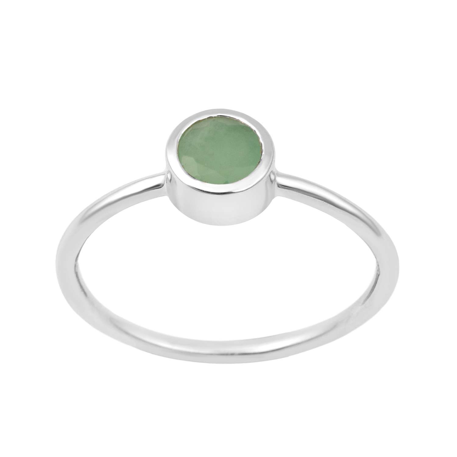 thumbnail video image 2 of Bezel Set 0.50 Ctw Round Shape Emerald 925 Sterling Silver Solitaire Women Wedding Ring, 2 of 7