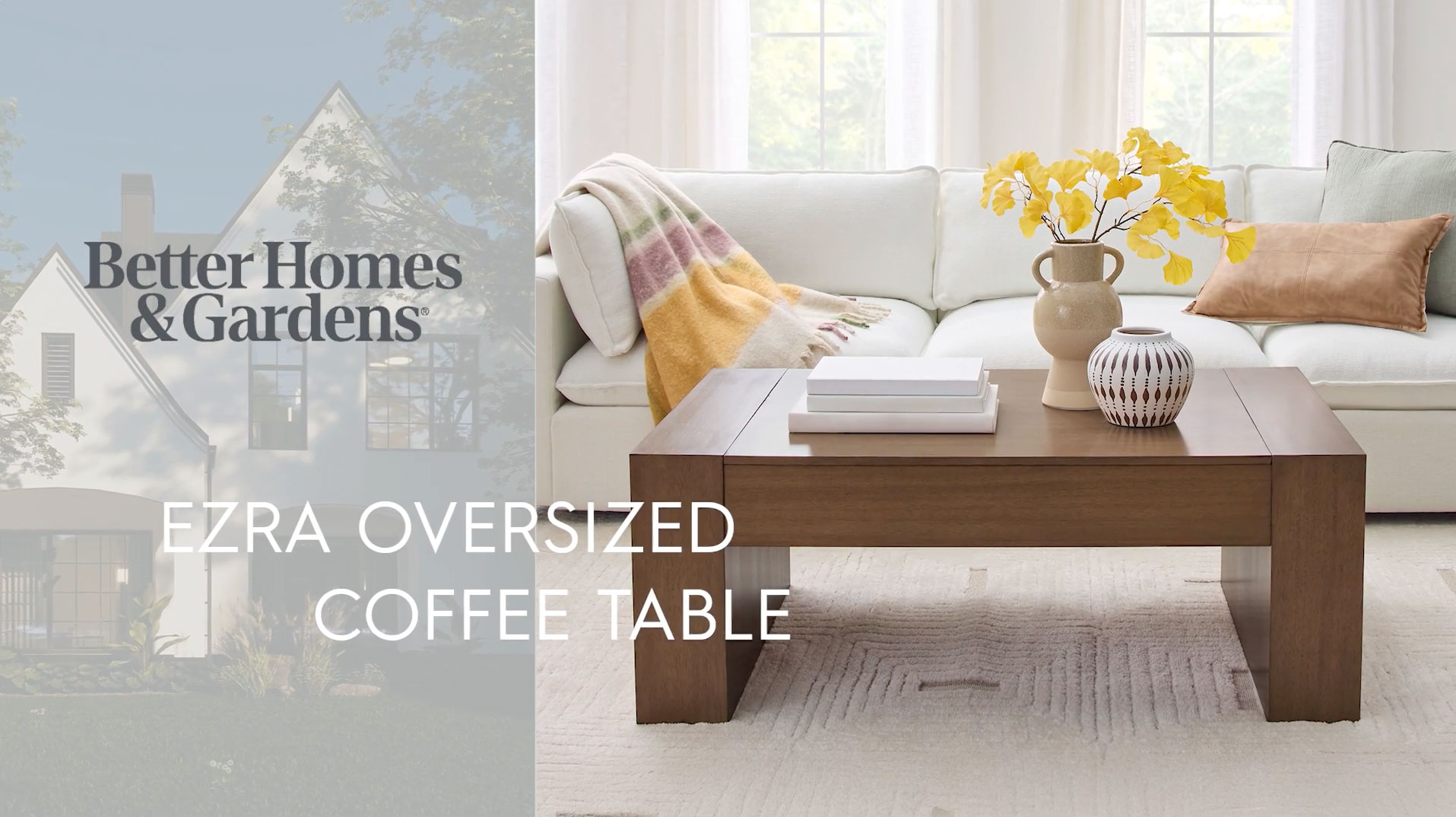 thumbnail video image 3 of Better Homes & Gardens Ezra Oversized Coffee Table, Living Room, Black, 3 of 13