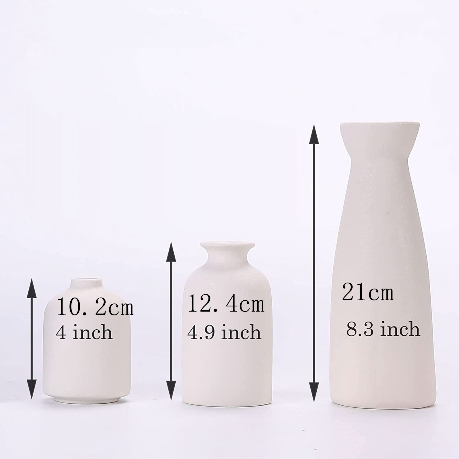 thumbnail video image 2 of Clearance Wreath under $20,Ceramic Vase Set Decoration Household Living Room Flower Arrangement Modern Flower Apparatus Three Piece Set White Vase Decoration, 2 of 4