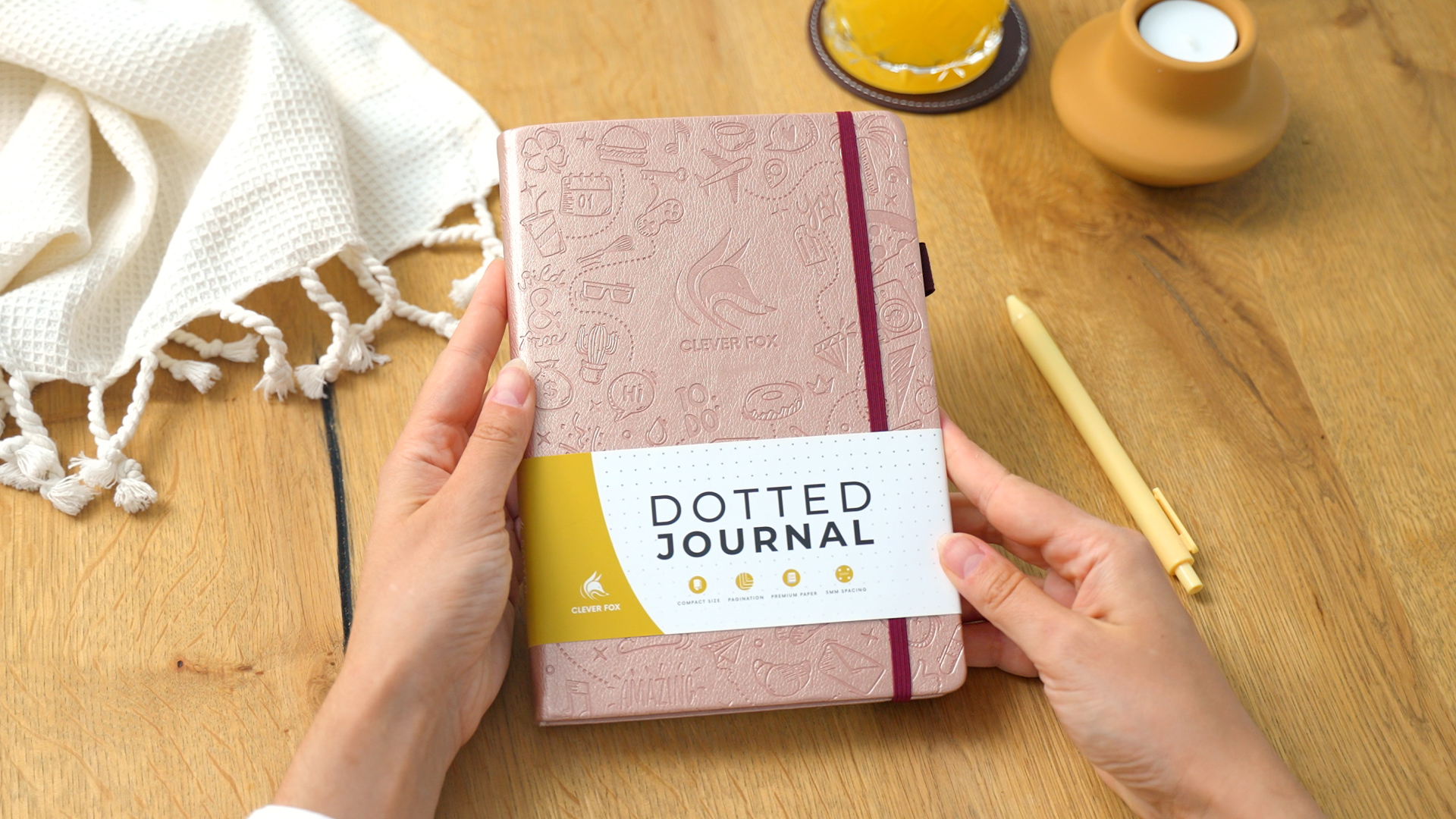thumbnail video image 2 of Clever Fox Dotted Journal 2.0 – Compact Planning and Sketching Dot Grid Notebook 120 GSM Thick, No-Bleed Paper – Planner with Pen Loop, Pocket, Ribbons, Stickers A5 - Aquamarine, 2 of 8