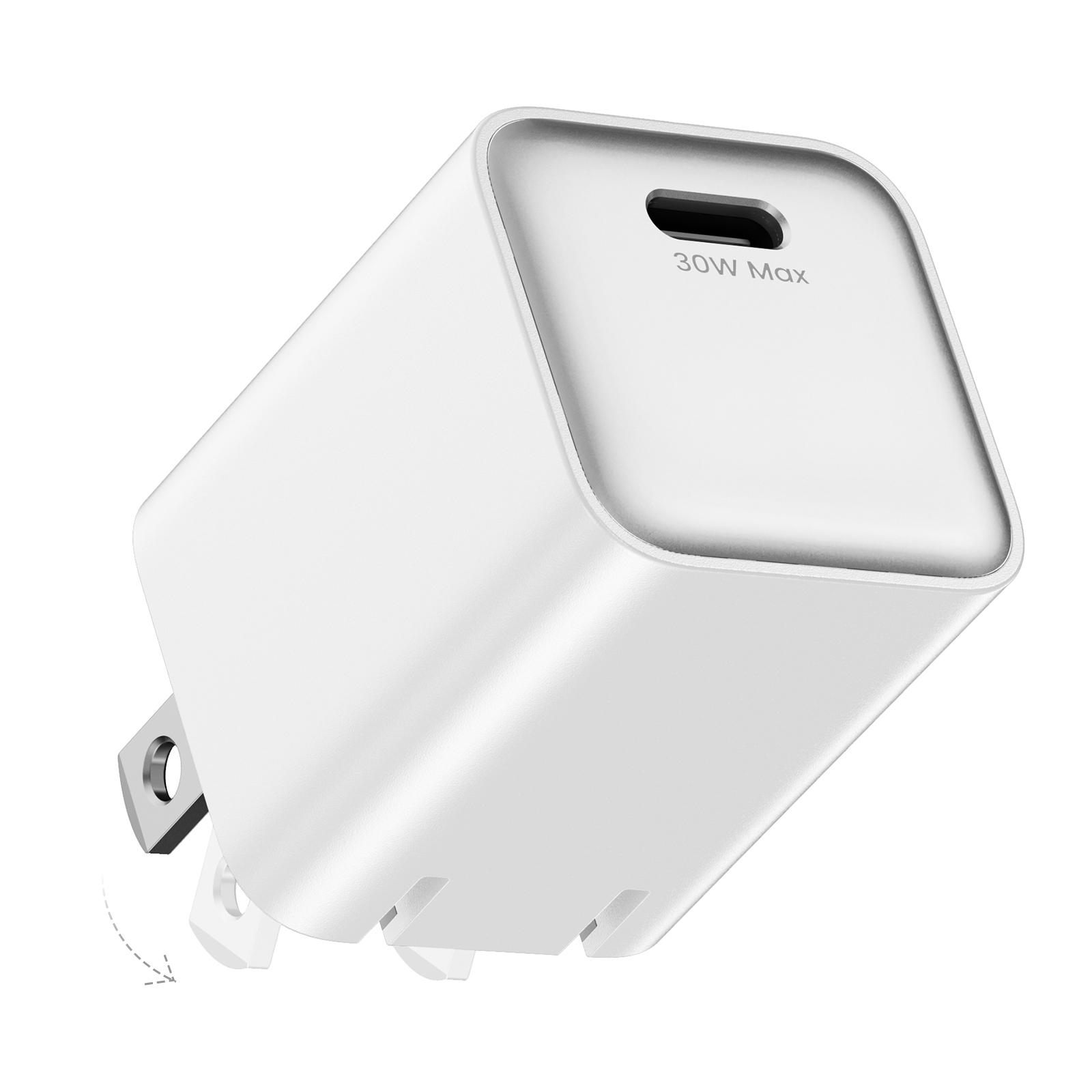 thumbnail video image 2 of wegear 30W USB C Charger GaN Adapter PD QC 3.0 Fast Charging Foldable Block,White, 2 of 11