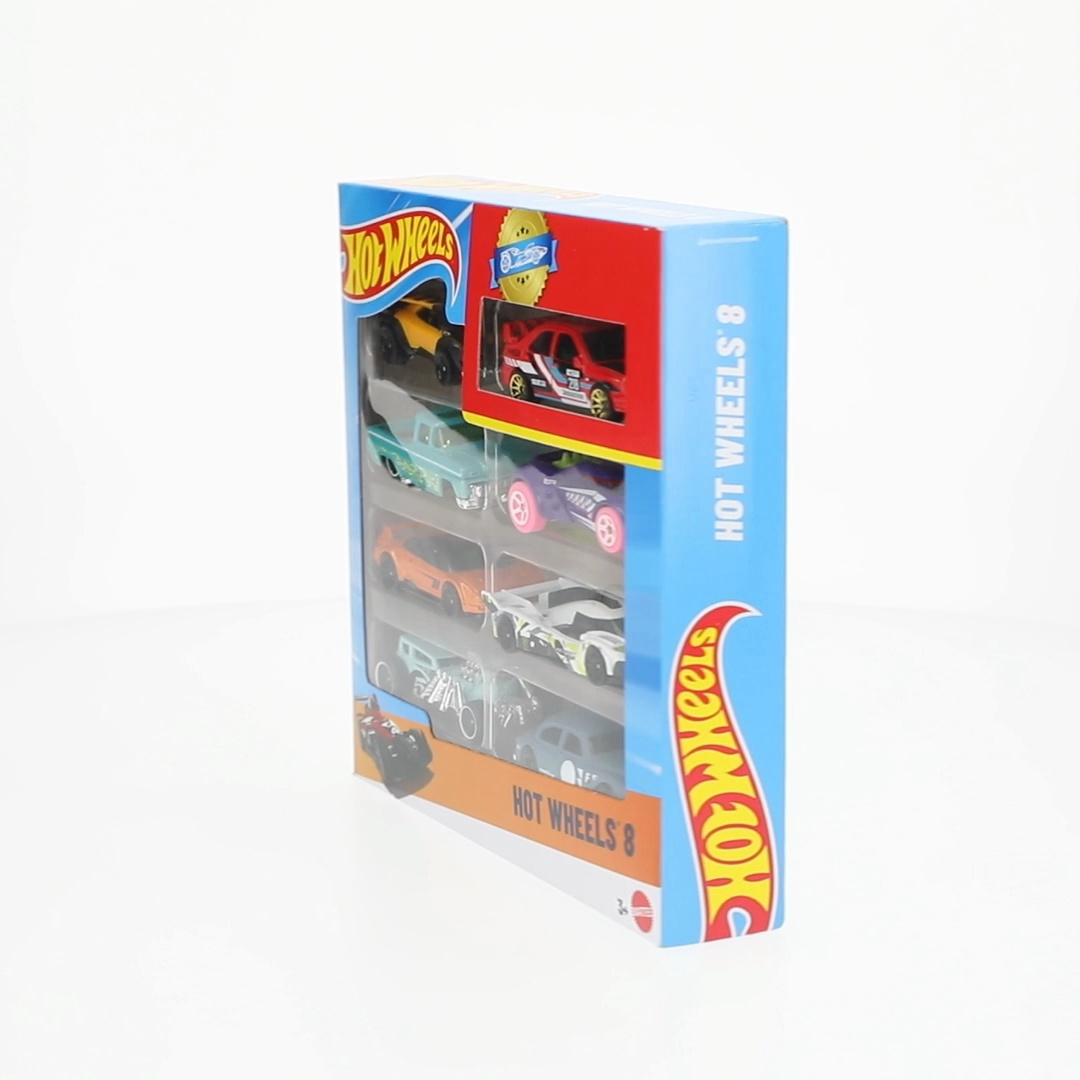 Hot Wheels Set of 8 1:64 Scale Toy Cars & Trucks Including 1