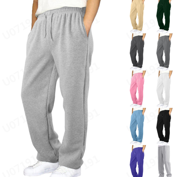 thumbnail video image 2 of HNMKIU Kids Sweatpants Boys Girls Baggy Straight Leg Open Bottom Casual Pants Elastic Waist Athletic Joggers with Pockets Black,5-6 Years, 2 of 6
