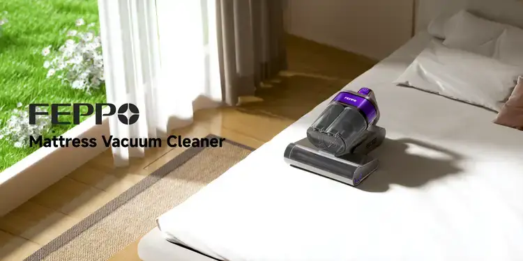 thumbnail video image 2 of FEPPO Mattress Vacuum Cleaner, 16KPa Bed Vacuum Handheld with UV-C Light, 40,000 BPM High-Frequency Tapping, 140°F Hot Air, HEPA Filter for Mattress Sofa Crib (Black), 2 of 9