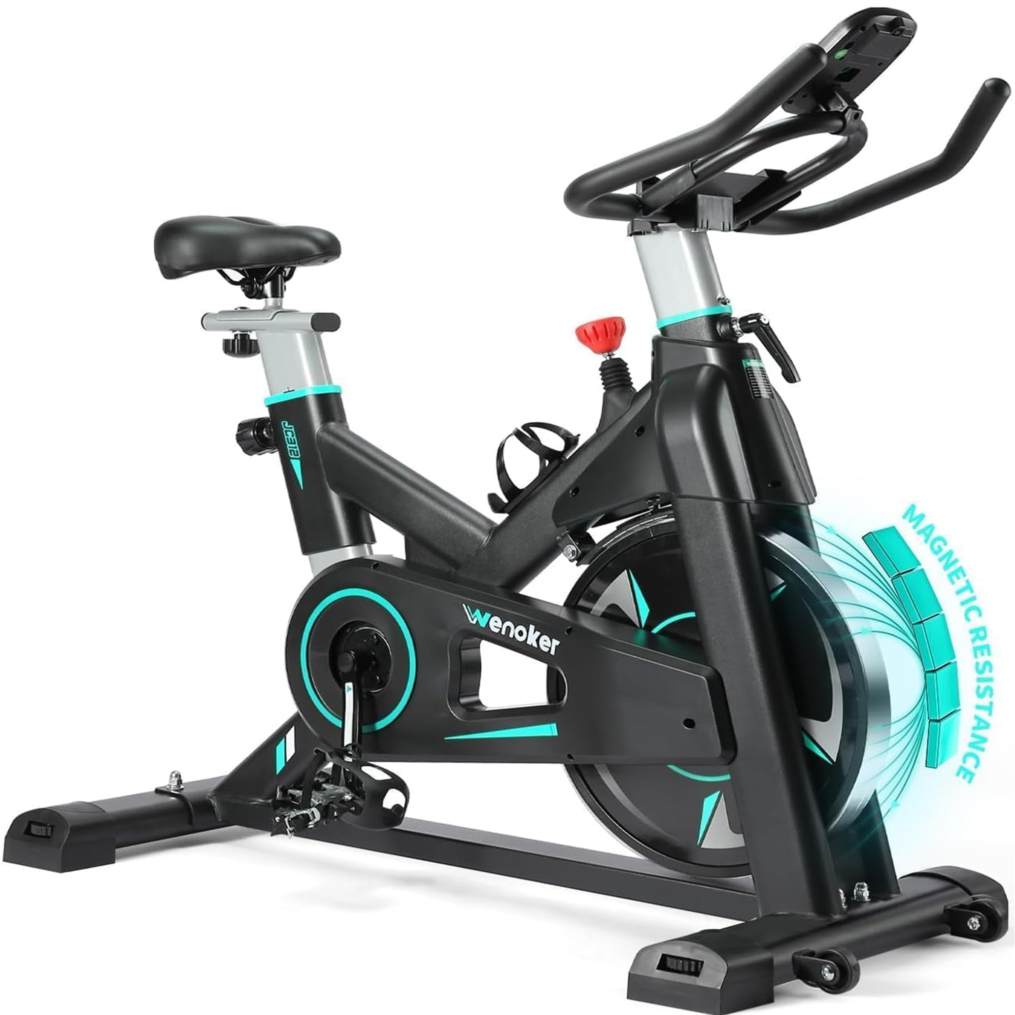thumbnail video image 2 of Wenoker Stationary Exercise Bike, Indoor Cycling Bike with Silent Magnetic Resistance 100 Levels for Home Gym Exercise, 2 of 10