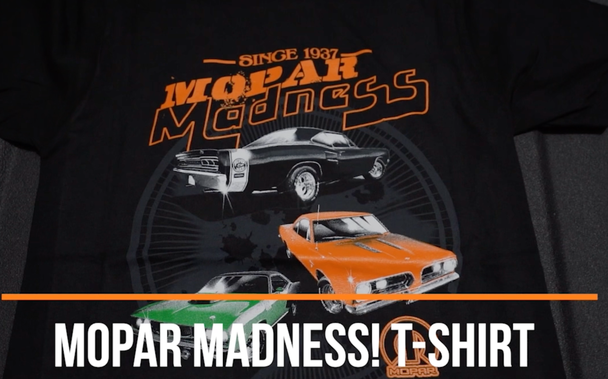 thumbnail video image 2 of JH Design Men's Mopar Madness T-Shirt Short Sleeve Black Shirt, 2 of 8