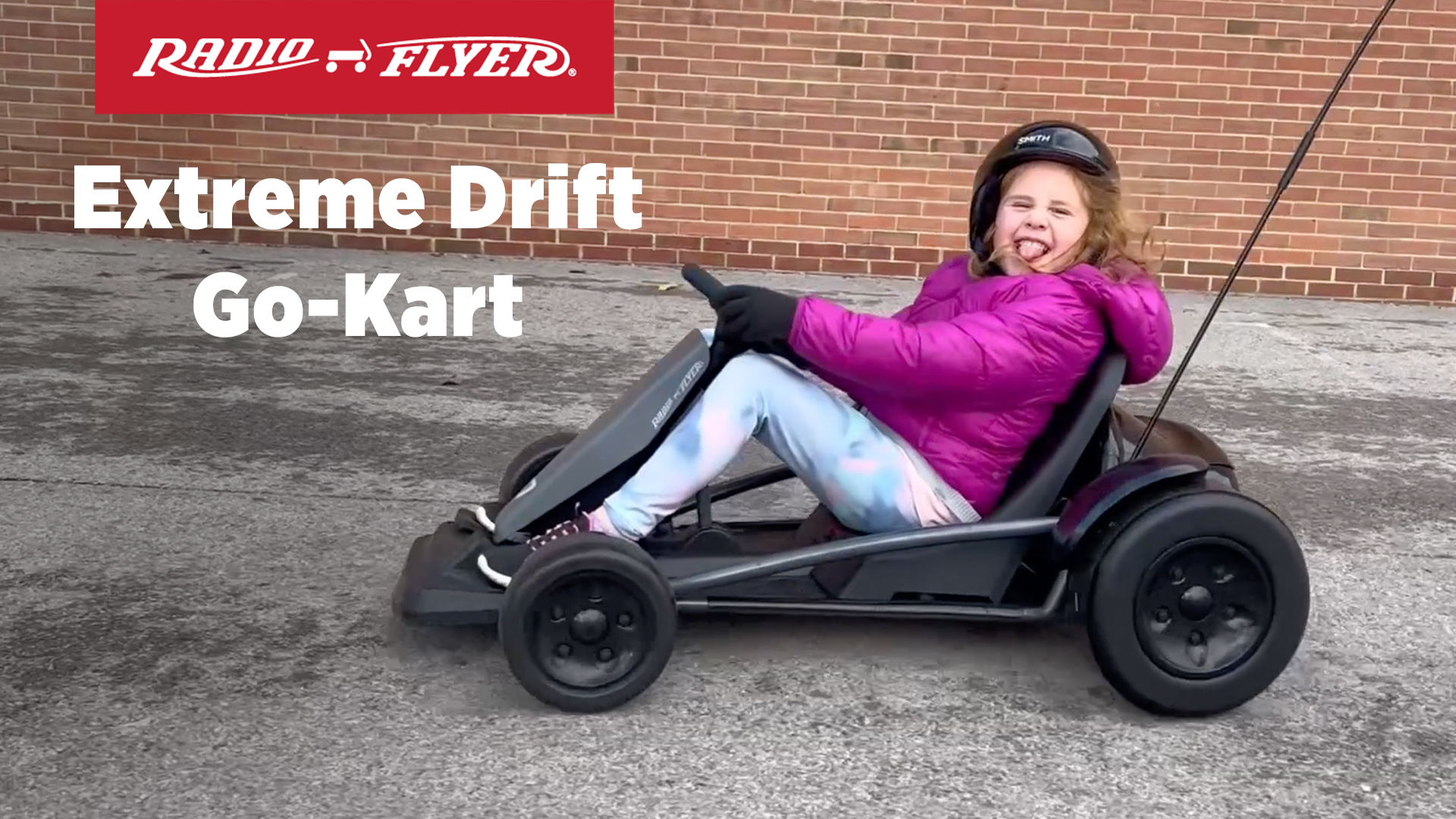 thumbnail video image 2 of Radio Flyer Extreme Drift Go-Kart, 36V Battery Powered Ride-on Car, Black, Ages 5+, 2 of 11