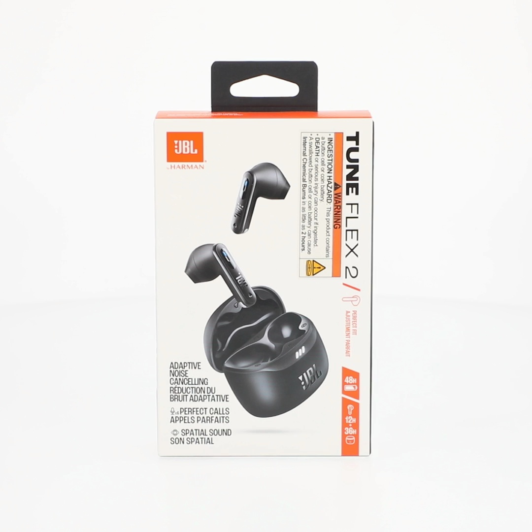 Open Box JBL Tune Flex 2 True Wireless Inner Ear Earbuds, Black