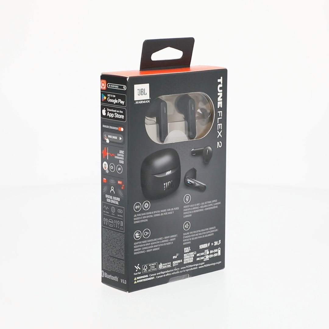 Open Box JBL Tune Flex 2 True Wireless Inner Ear Earbuds, Black