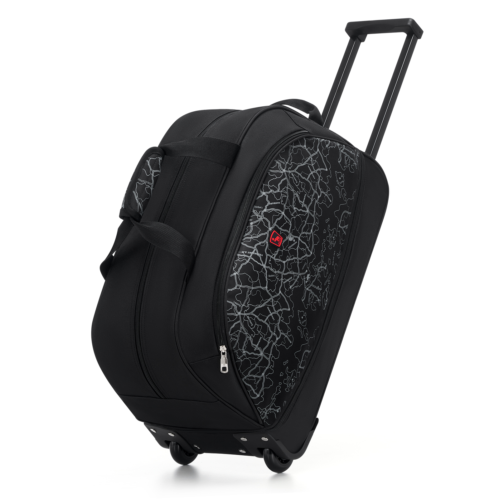 thumbnail video image 2 of OIWAS Expandable Rolling Duffel Bag with Wheels and Telescopic Handle, Foldable Travel Luggage for Carry On, Black, 2 of 7