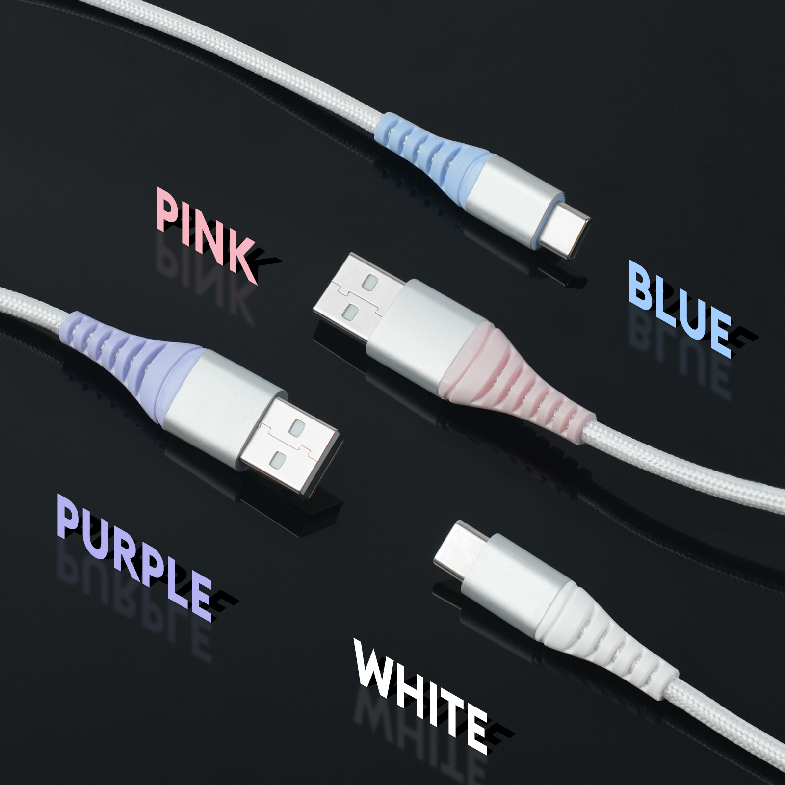 thumbnail video image 2 of Dutevolns USB-C to A Fast Charging Cable 6.5ft-4 Pack, Nylon Braided USB A to Type C Cable Compatible Compatible with IPhone 16/15, Samsung Galaxy, Multi-Color, 2 of 9