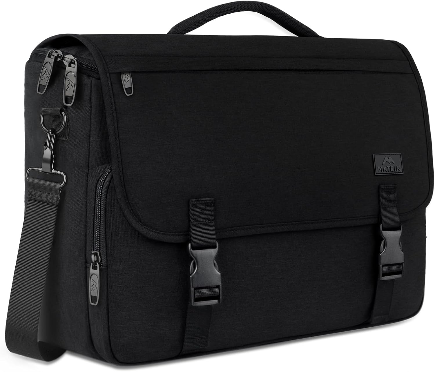 thumbnail video image 2 of Matein Messenger Bag for Men, 15.6'' Water-Resistant Laptop Briefcase Bag with Shoulder Strap, Black, 2 of 8