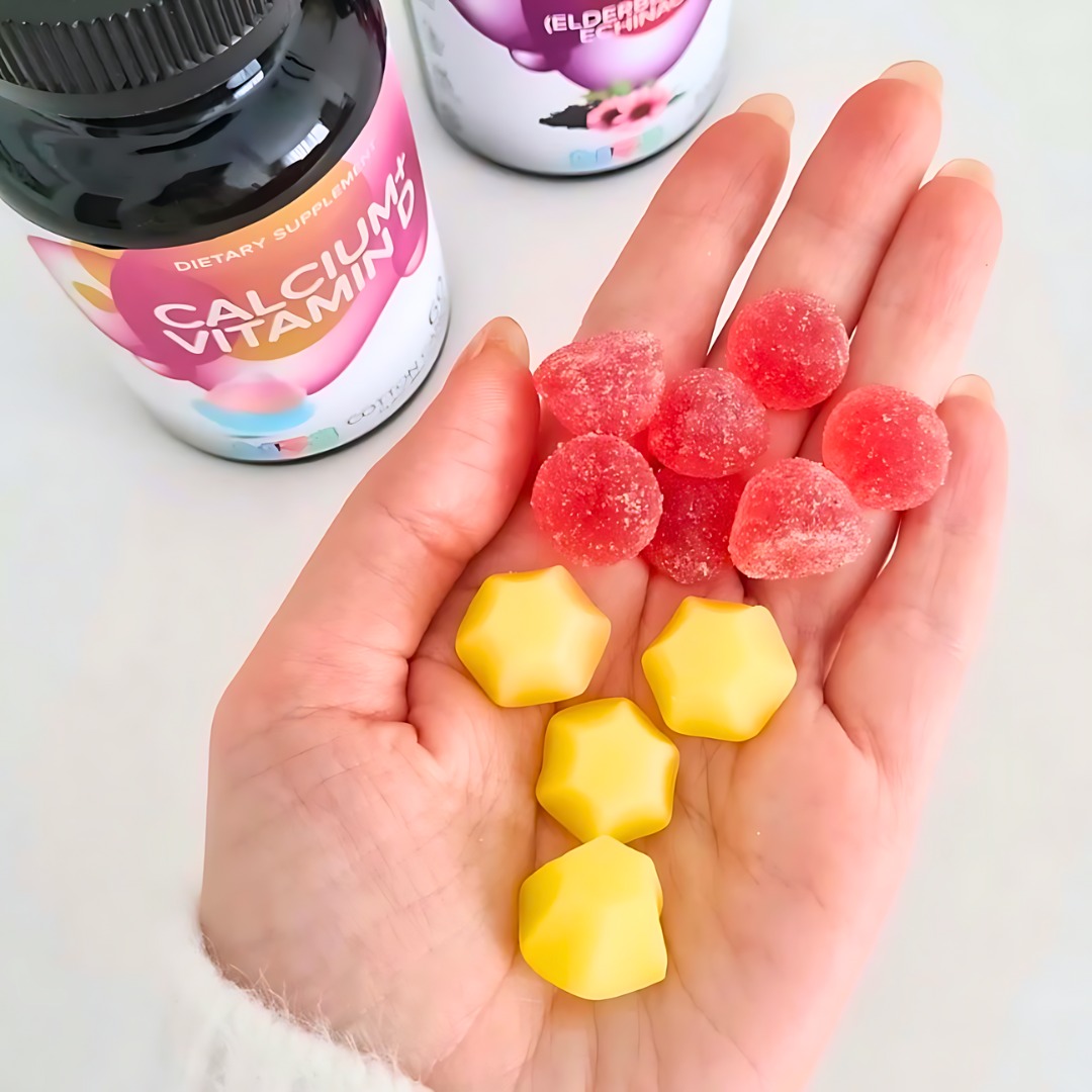 thumbnail video image 2 of LIVS Calcium & Vitamin D3 Gummies, 1000 IU (25 Mcg) D3 + 170 mg Calcium, Bone & Immune Support, Vegan, Cotton Candy Flavor, 60 Count/30 Servings, 2 of 9