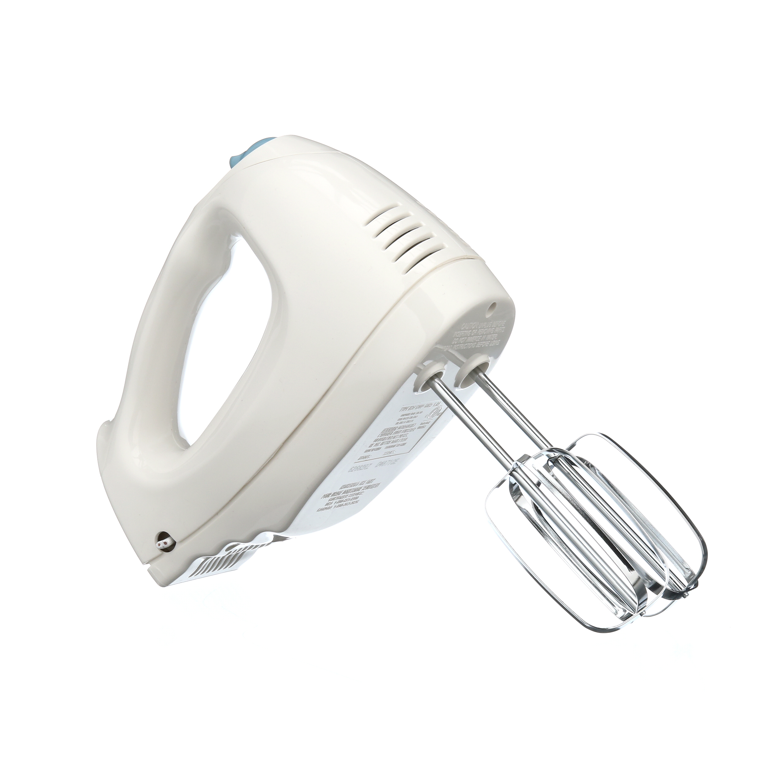 Hamilton Beach 6 Speed Electric Hand Mixer with Whisk, Traditional Beaters,  Snap-On Case, 250 Watts, White, 62682