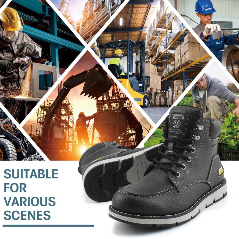 Jacata Moc Toe Work Boots for Men Soft Toe Leather Non Slip  display picture 1
