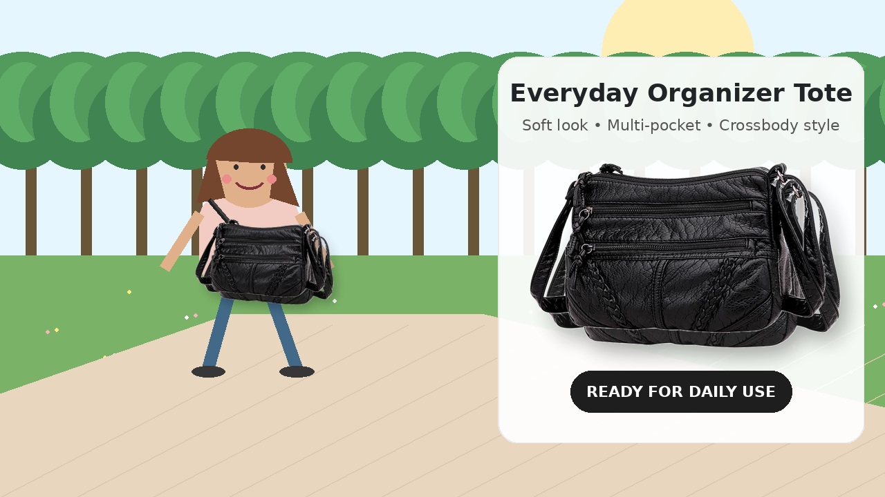 thumbnail video image 2 of Women's Large Capacity Soft Leather Crossbody Bag, Multi-Compartment Mom's Purse with Multiple Pockets, Ladies' Everyday Handbag, Organizer Tote, 2 of 2