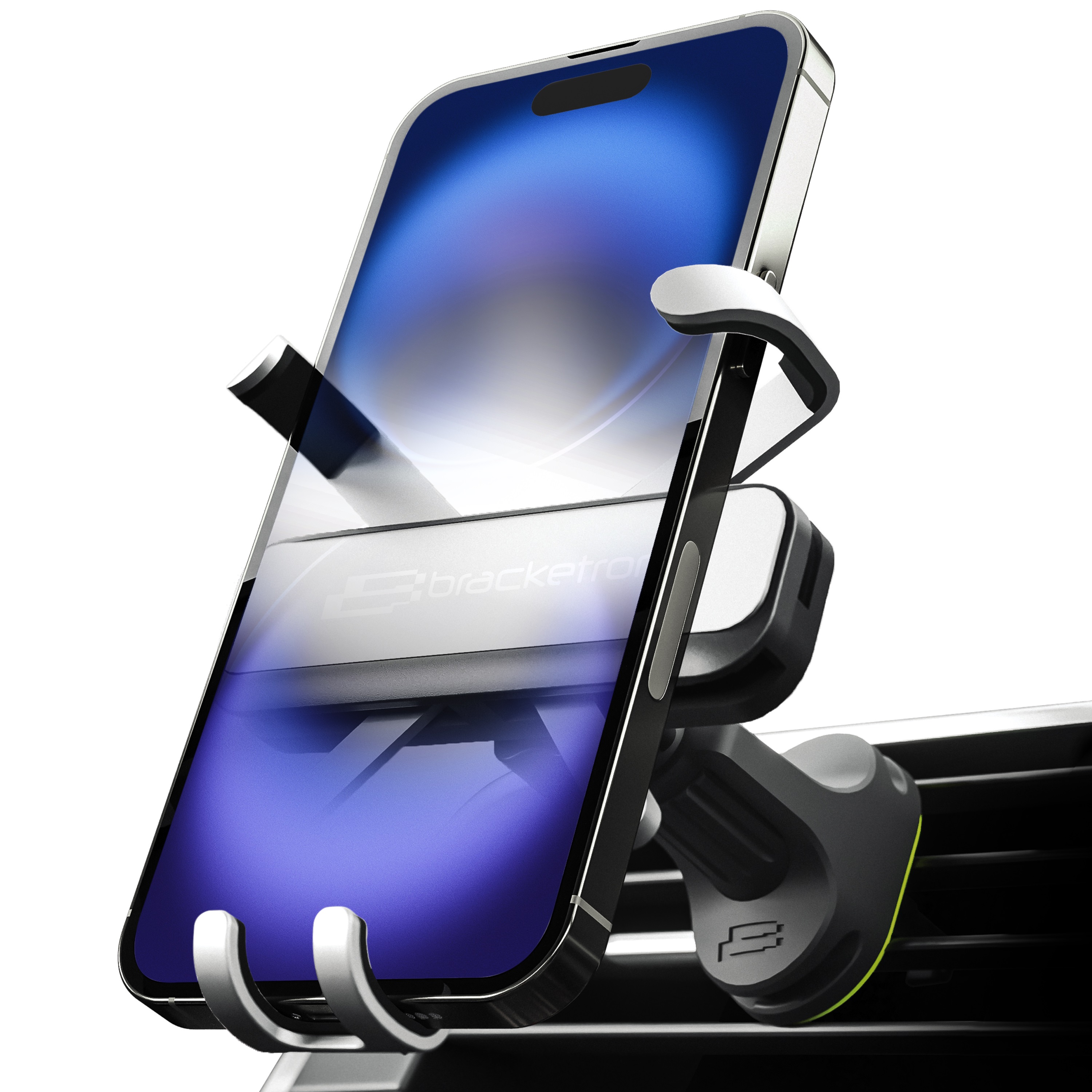 thumbnail video image 3 of Bracketron AutoGrip Universal Vent Mount Car Phone Holder with Gravity Locking Design, One-Handed Place-to-Lock Operation, Fits Phones up to 3.75” Wide, Low-Profile Vent Mount, 3-Year Warranty, 3 of 12