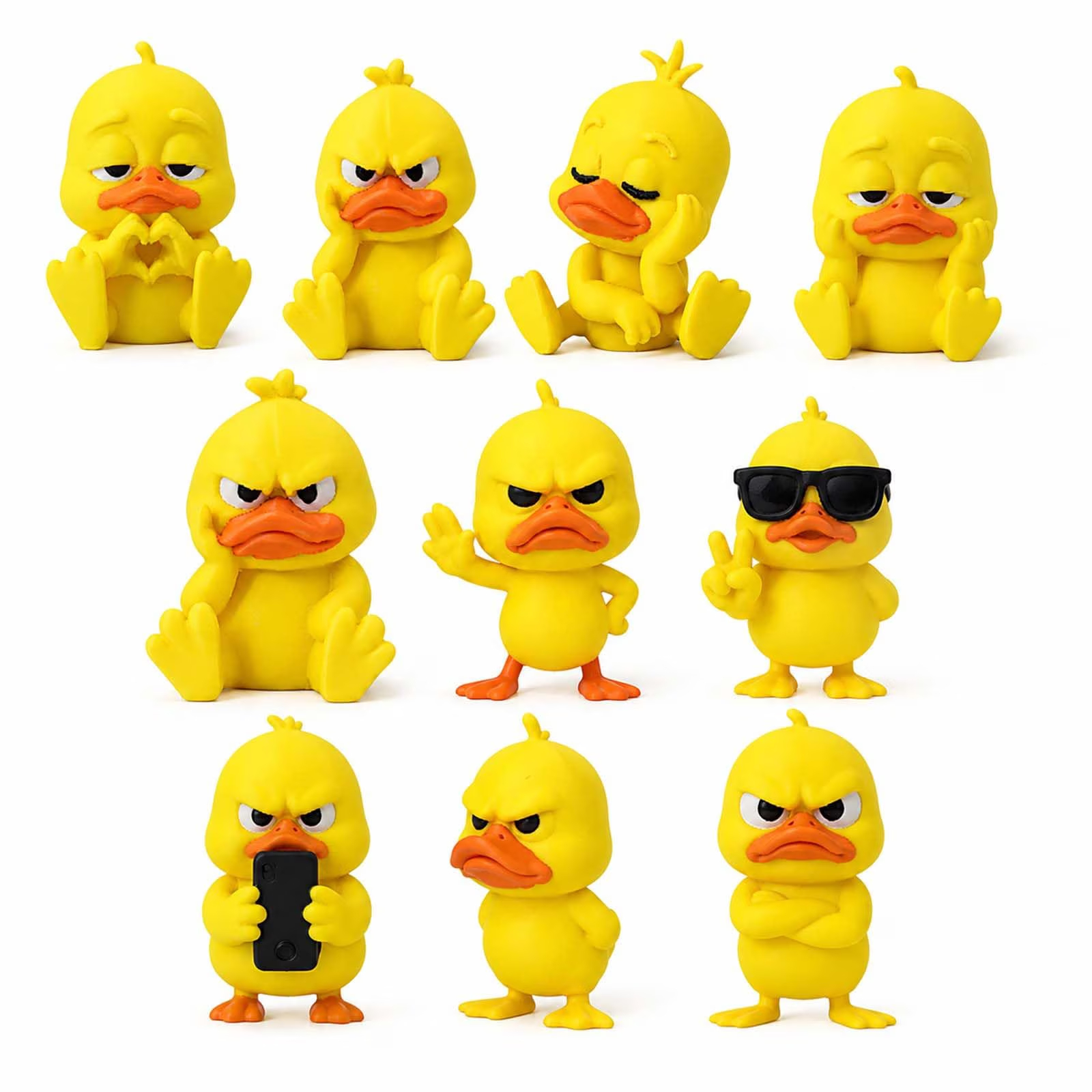 Angry Ducks for Desk, Mini Grumpy Duck Figurines Office Decor Car ...