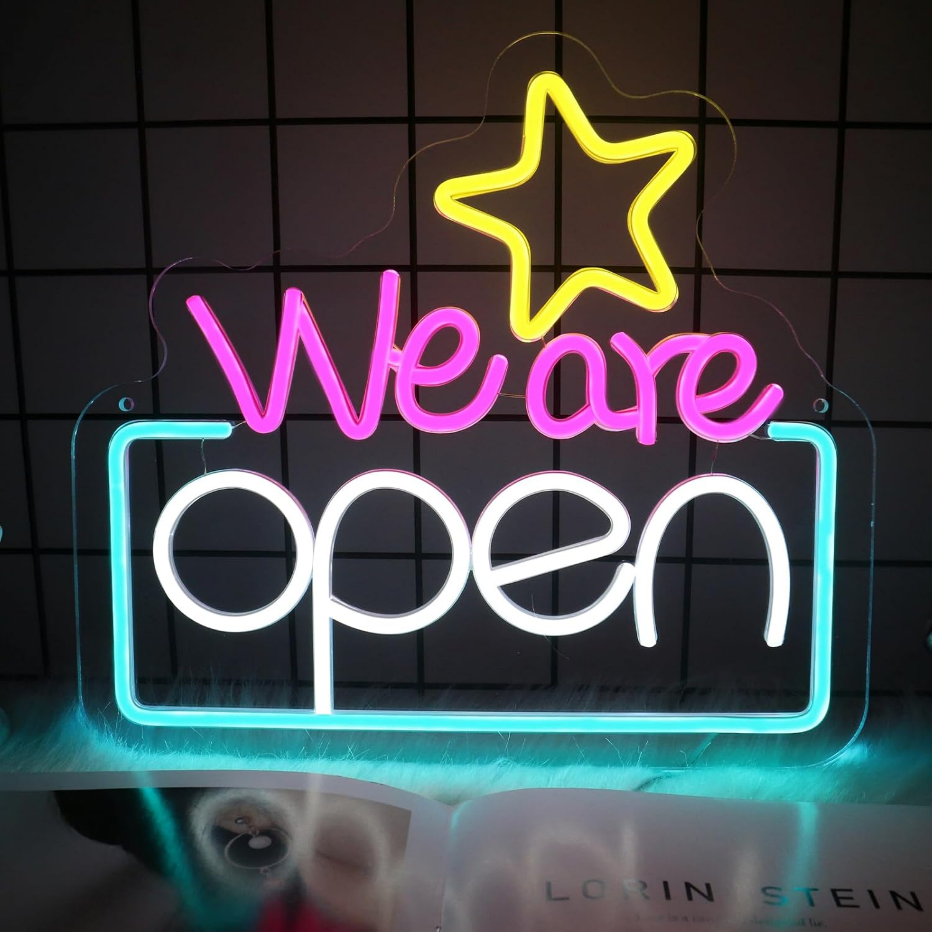 thumbnail video image 2 of UPONRAY We Are Open Neon Signs, 13.5"*12.2" Dimmable & USB-Powered LED Neon Light, Stylish Wall Decor for Restaurant, Store, Bar, Cafe, Club, 2 of 13