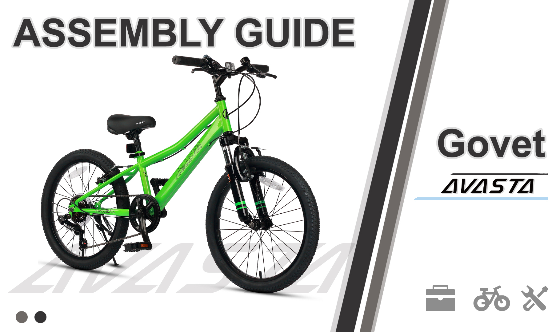 thumbnail video image 2 of AVASTA Govet 20'' Kids Mountain Bike for 6-12 Years Old Boys Girls with Suspension Fork, 6 Speeds Drivetrain, Green, 2 of 11