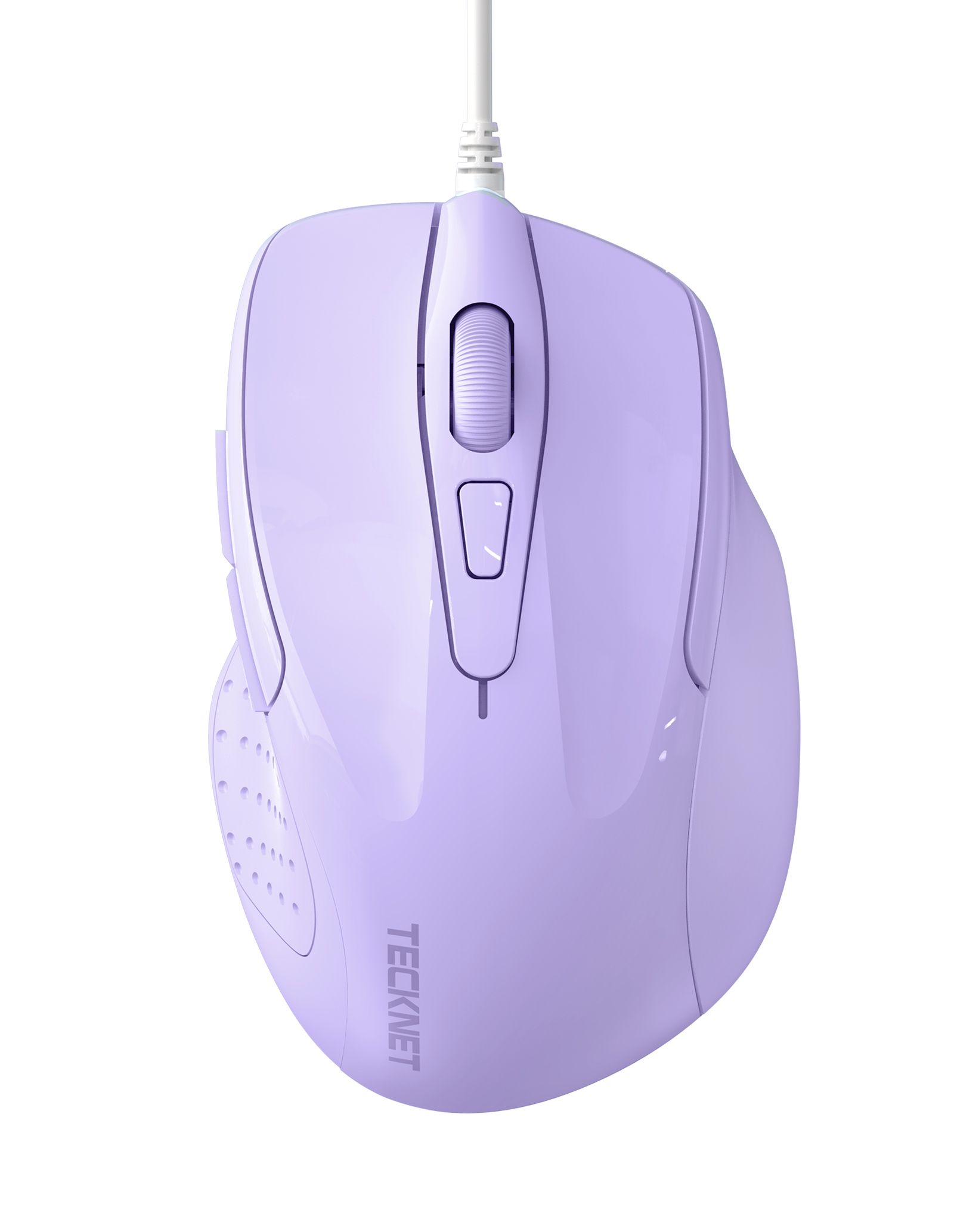 thumbnail video image 2 of TECKNET Wired Mouse, 6-Button Corded with 4 Adjustable DPI, Optical Ergonomic Design, 5FT Cord for Laptop, Chromebook, PC, Desktop, Mac, Notebook - LT.Purple, 2 of 9