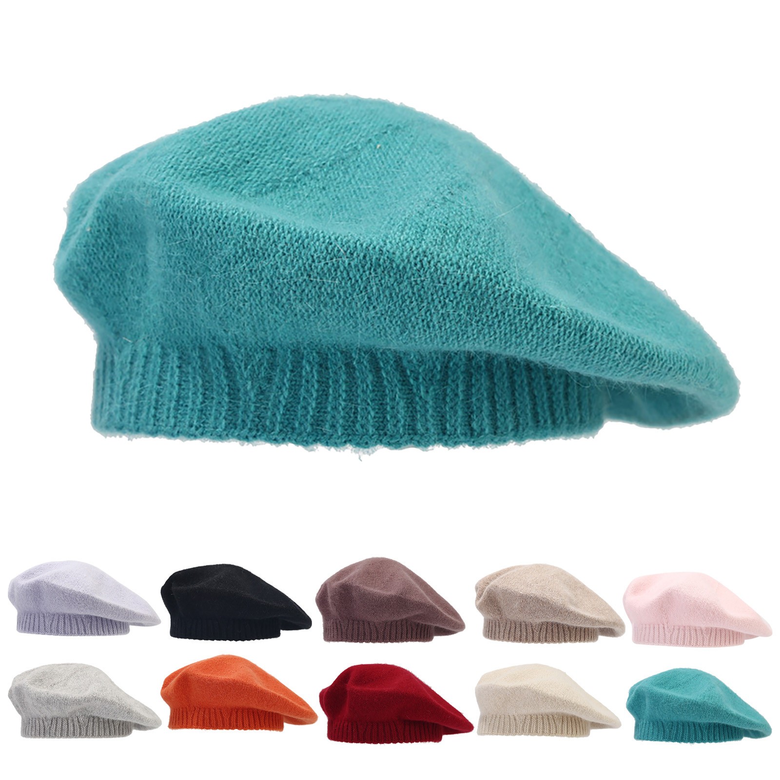 thumbnail video image 2 of GZWYHT Beret Hats,French Style Beanie Hats Women's Solid Color Knitted Wool Warm Beret Casual Shade Fall And Winter Hat Flat Cap,Visor Beret Red 2M, 2 of 4