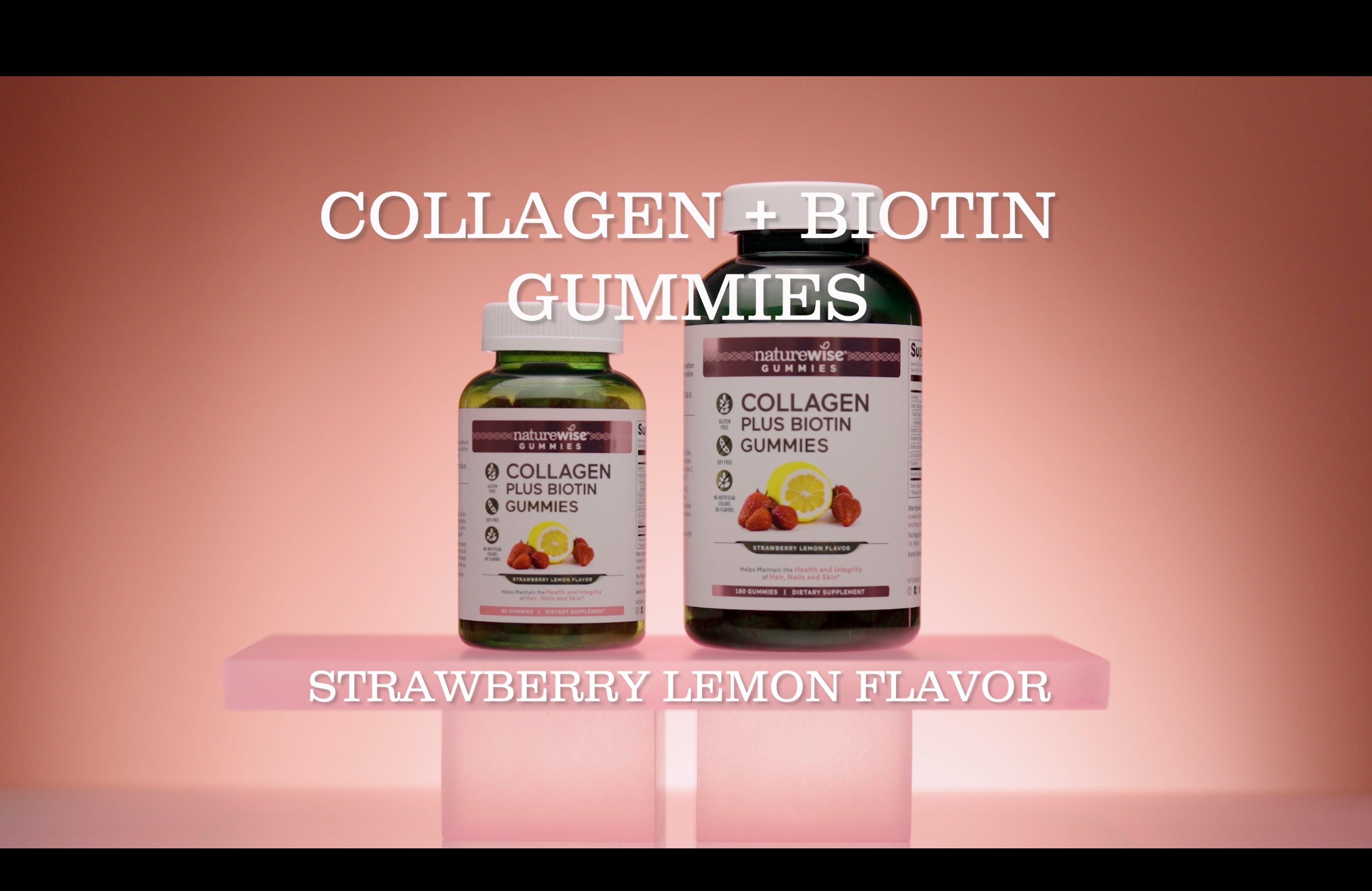 thumbnail video image 2 of NatureWise Collagen Gummies - Hydrolyzed Collagen + Biotin - 60 Count[30-Day Supply], 2 of 3