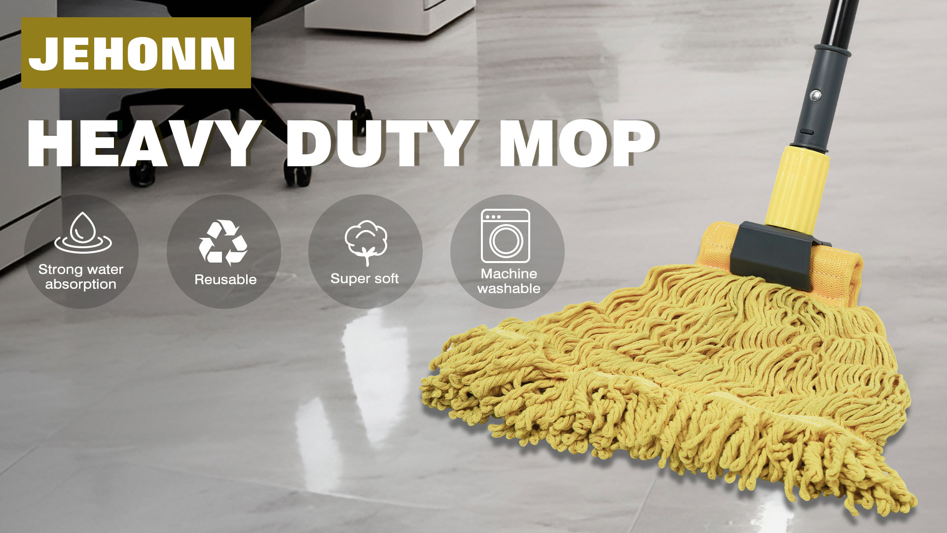 JEHONN Commercial Mop Heavy Duty Industrial String Mops with Long ...