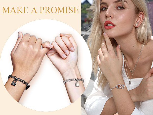 thumbnail video image 2 of FindChic 14K Gold Plated Lock Bracelets for Women Stainless Steel Interlocking Curb Chain Friendship Bracelets Birthday Mothers Day Jewelry Gifts Her Mom Wife Lady Adults Age Ideas, 7'', 2 of 9