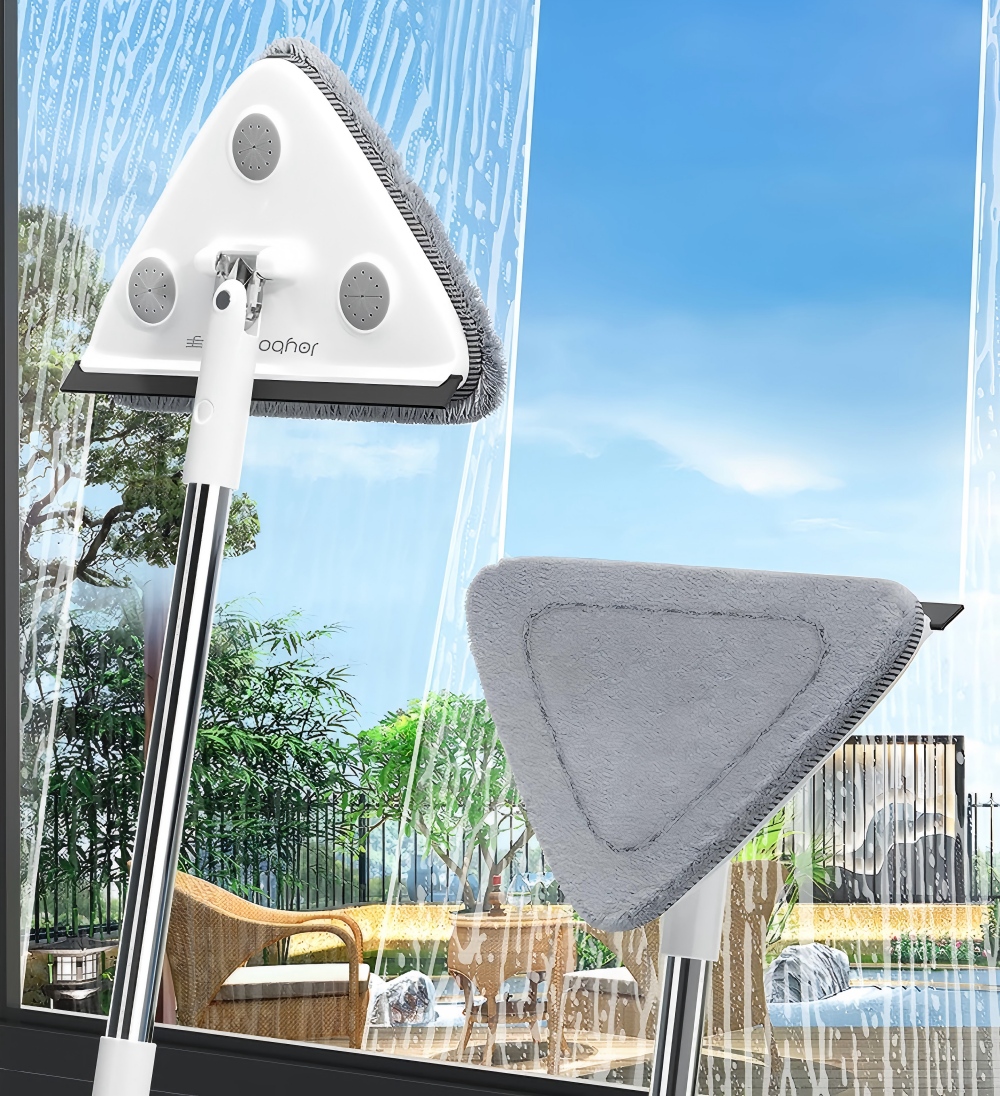 thumbnail video image 2 of Joybos Wall Mop Cleaner,Triangle Mop,46.85inch Rotatable Extendable Cleaning Mop with 2 Reusable Mop Pads for Floor, Window, Wall Cleaning, 2 of 10