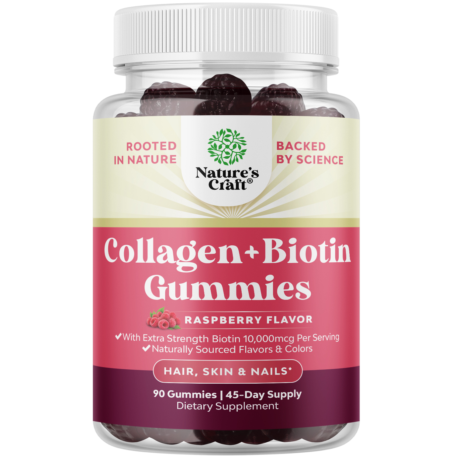 thumbnail video image 2 of Natures Craft Extra Strength Biotin and Collagen Gummies for Hair, Skin, & Nail Health, 90 Gummies, 2 of 9