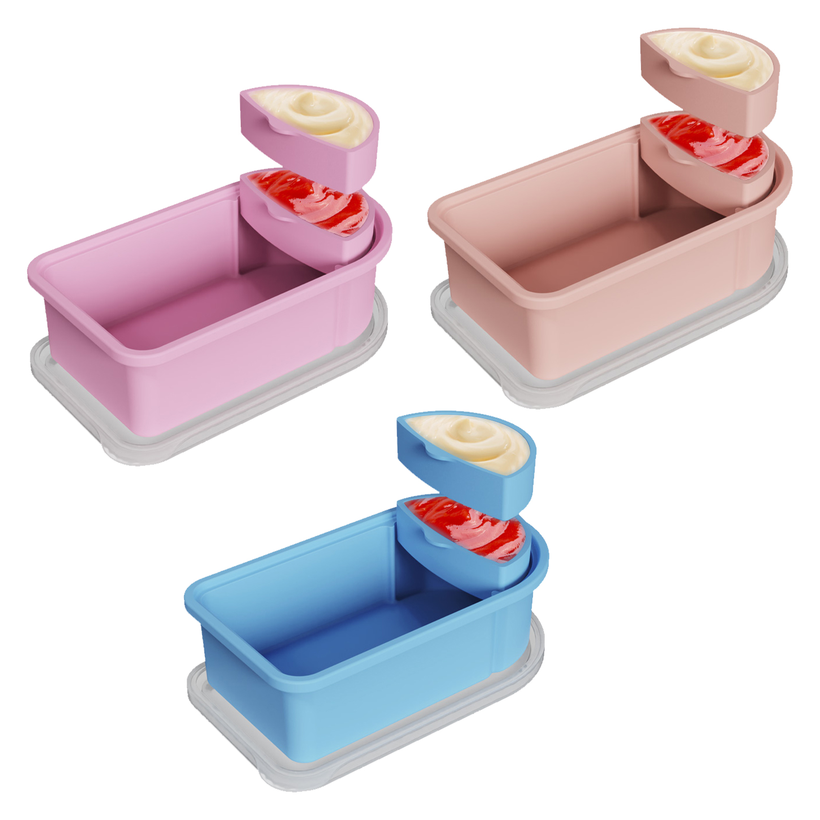 thumbnail video image 2 of Bohorizon 3 Pack Silicone Snack Containers with Lids, Reusable Box with Removable Sauce Compartments (Nature), 2 of 7