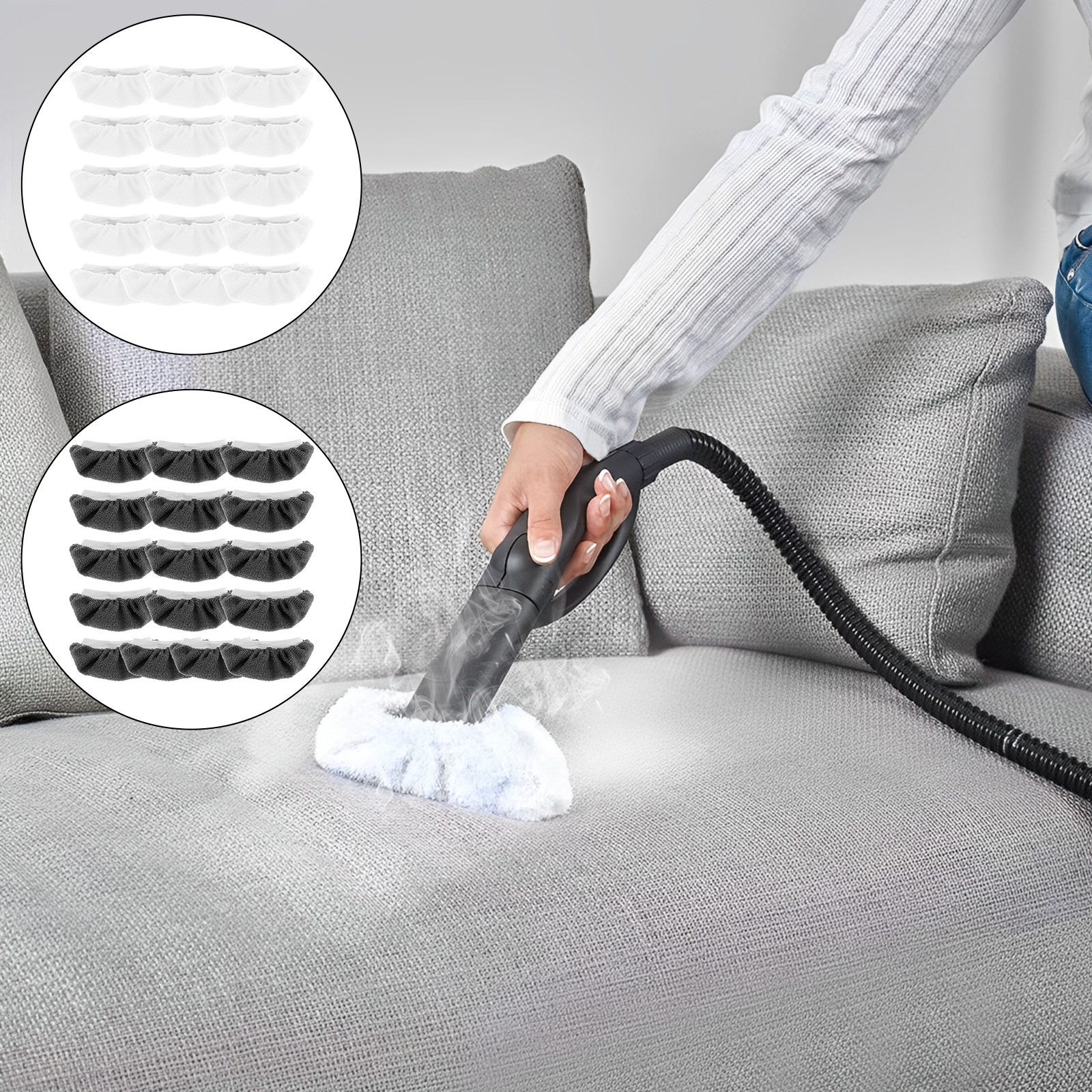 thumbnail video image 2 of AEVXKHI 16PCS Steam Mop Pads, Reusable Steam Cloth Accessories, High Efficient Steam Cloth Accessories, Washable Steam Cleaner Pads for Handheld Steam Cleaner, 2 of 12
