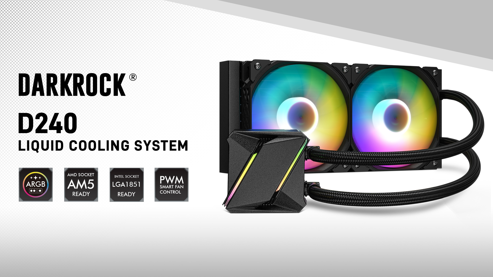 DARKROCK D240 CPU Liquid Cooler with 240 mm Radiator, Addressable RGB ...