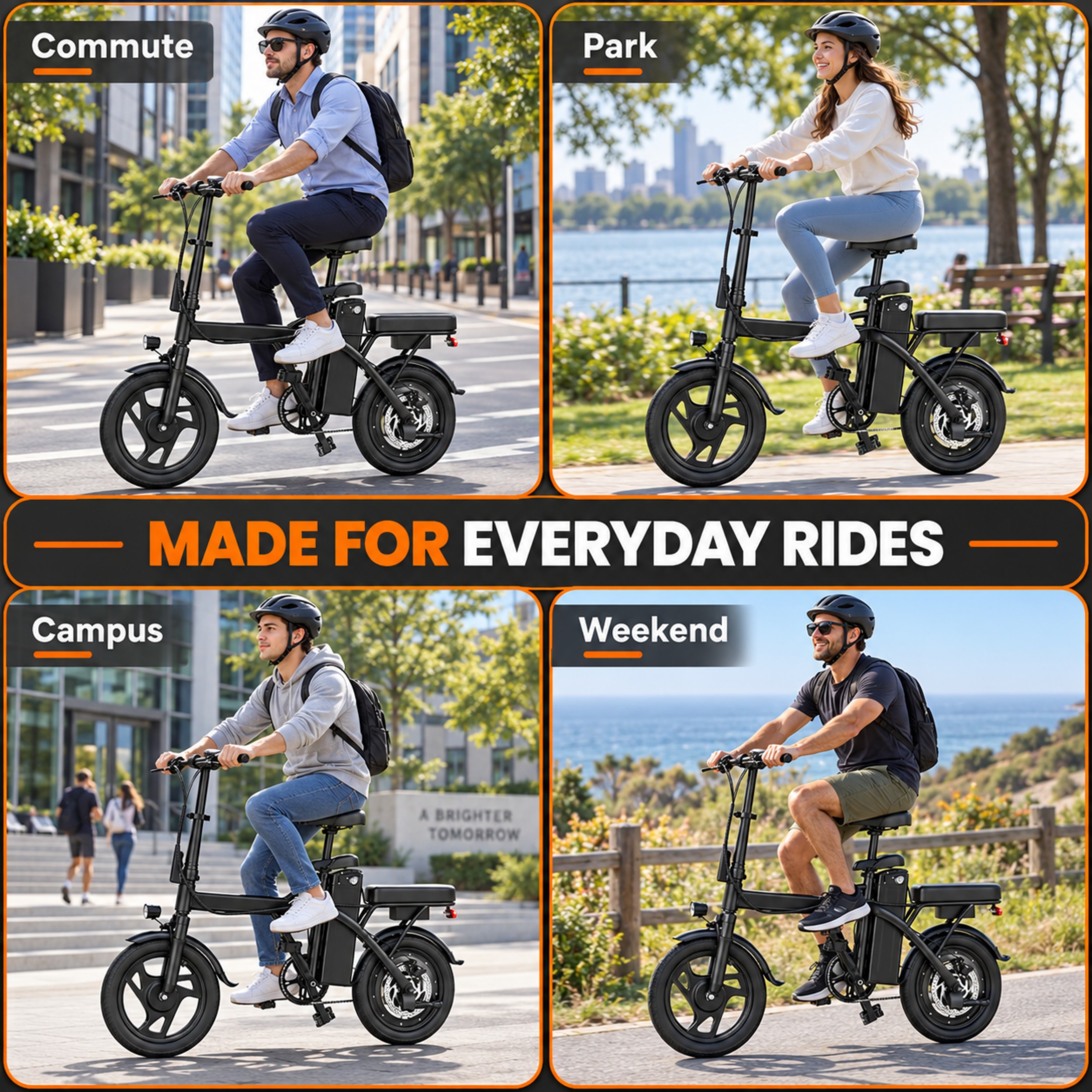thumbnail video image 2 of Electric Bike for Adults, 500W Motor, 20 MPH Max Speed Folding Ebike, 14" Electric Bicycles, Max 20 Miles Range (Pedal Assist Mode), Mini E Bikes, 2 of 12